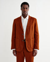 wax london men's Fintry - Rust Linen Single-Breasted Blazer