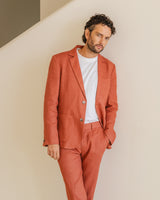 wax london men's Fintry - Terracotta Linen Blazer