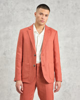 wax london men's Fintry - Terracotta Linen Blazer
