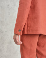 wax london men's Fintry - Terracotta Linen Blazer