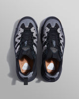 wax london men's Flower Mountain - Black Waterproof Suede And Technical Fabric Trainers