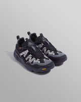 wax london men's Flower Mountain - Black Waterproof Suede And Technical Fabric Trainers