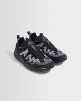 wax london men's Flower Mountain - Black Waterproof Suede And Technical Fabric Trainers