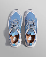 wax london men's Flower Mountain - Blue Suede And Technical Fabric Trainers