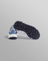 wax london men's Flower Mountain - Blue Suede And Technical Fabric Trainers