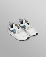 wax london men's Flower Mountain YAMANO 3 - White And Grey Suede And Nylon Trainers