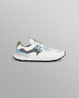 wax london men's Flower Mountain YAMANO 3 - White And Grey Suede And Nylon Trainers