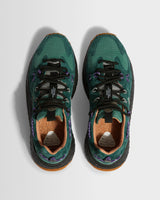 wax london men's Flower Mountain YAMABUSHI - Green Bottle Suede And Nylon Trainers