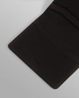wax london men's Forbe - Dark Brown Retro Grain Leather Cardholder