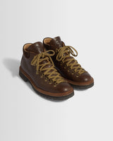 wax london men's Fracap - Brown Pebbled Calf Leather M128 Boots