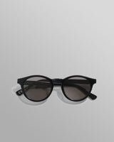 wax london men's Fulham - Black Acetate Round Sunglasses