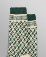 wax london men's Galway - Green Jacquard Chunky Sock