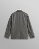 wax london men's Gekko - Charcoal Grey Pinstripe Wool Blazer