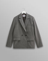 wax london men's Gekko - Charcoal Grey Pinstripe Wool Blazer