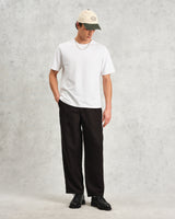 wax london men's Glencoe - Black Slub Weave Trousers