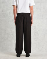 wax london men's Glencoe - Black Slub Weave Trousers