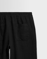 Glencoe - Black Washed Linen Loose Fit Trousers