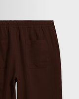 Glencoe - Brown Washed Linen Loose Fit Trousers