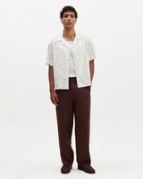 Glencoe - Brown Washed Linen Loose Fit Trousers