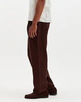 Glencoe - Brown Washed Linen Loose Fit Trousers