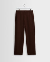 Glencoe - Brown Washed Linen Loose Fit Trousers