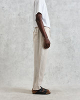wax london men's Glencoe - Washed Beige Linen Trousers