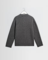 wax london men's Granby - Grey Ribbed Wool Cardigan