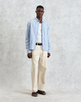 wax london men's Halcomb - Blue Stripe Viscose Shirt