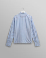wax london men's Halcomb - Blue Stripe Viscose Shirt