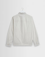 wax london men's Halcomb - Ecru And Blue Broken Stripe Cotton Shirt
