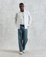 wax london men's Halcomb - Ecru Stripe Viscose Shirt