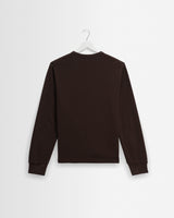 wax london men's Halton - Dark Brown Waffle Long-Sleeve Henley T-Shirt