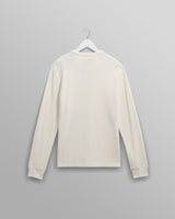 wax london men's Halton - Ecru Waffle Long-Sleeve Henley T-Shirt
