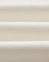 wax london men's Halton - Ecru Waffle Long-Sleeve Henley T-Shirt