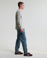 wax london men's Halton - Grey Waffle Long-Sleeve Henley T-Shirt