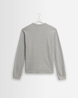 wax london men's Halton - Grey Waffle Long-Sleeve Henley T-Shirt