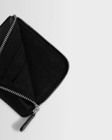wax london men's Harford - Black Leather Zip Wallet