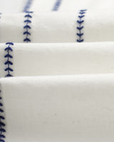 wax london men's Haven - Ecru And Blue Embroidered Shirt