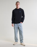 wax london men's Hayden - Black And Blue 90s Doodle Graphic Cotton T-Shirt