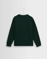 wax london men's Hayden - Bottle Green Textured Organic Cotton Long Sleeve T-Shirt