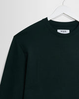 wax london men's Hayden - Dark Green Emorised Cotton Long-Sleeve T-Shirt