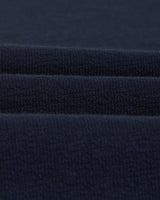 wax london men's Hayden - Navy Textured Organic Cotton Long Sleeve T-Shirt