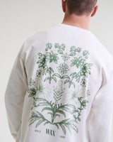 wax london men's Hayden - White And Green Botanical Graphic Cotton T-Shirt
