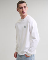 wax london men's Hayden - White And Green Botanical Graphic Cotton T-Shirt