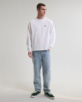 wax london men's Hayden - White And Green Botanical Graphic Cotton T-Shirt