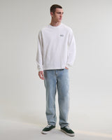 wax london men's Hayden - White And Green Botanical Graphic Cotton T-Shirt