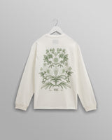 wax london men's Hayden - White And Green Botanical Graphic Cotton T-Shirt