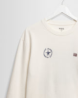 wax london men's Hayden - White And Multicolour Graphic Cotton Long-Sleeve T-Shirt