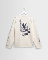 wax london men's Hayden - White And Multicolour Graphic Cotton Long-Sleeve T-Shirt