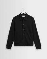 wax london men's Hays - Black Structured Waffle Overshirt